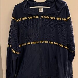 PINK navy and gold mesh windbreaker